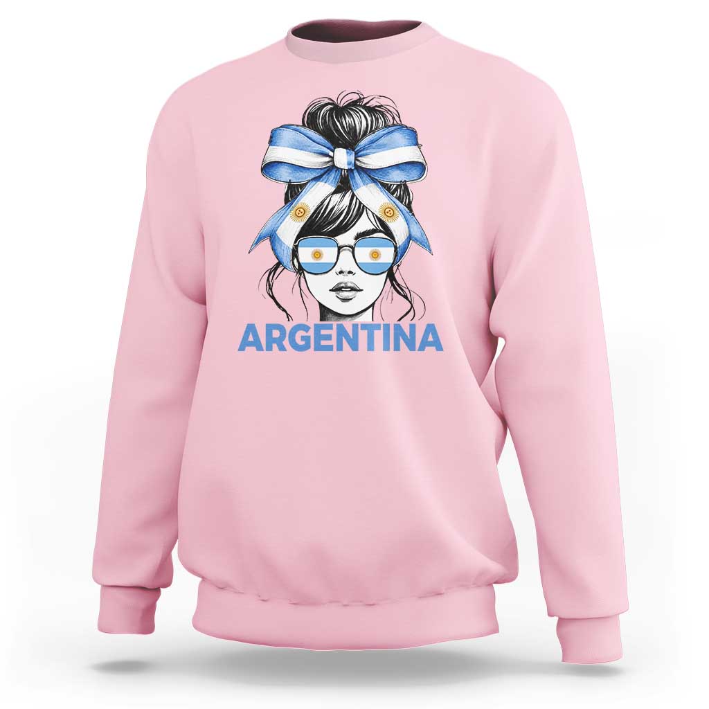 Messy Bun Argentina Pride Argentinian Girl Sweatshirt