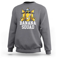 Light gray Banana squad sweatshirt with crew neck and large front graphic