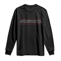 Black long-sleeve T-shirt with red text graphic on the chest
