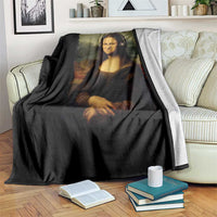 Funny Mona Lisa Bass Face Music Lovers DJs Throw Blanket