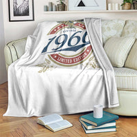 60th Birthday Beer Lover Vintage 1966 Limited Edition Throw Blanket Bald Eagle
