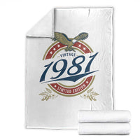 45th Birthday Beer Lover Vintage 1981 Limited Edition Throw Blanket Bald Eagle