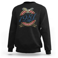 45th Birthday Beer Lover Vintage 1981 Limited Edition Sweatshirt Bald Eagle