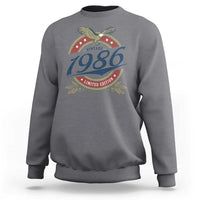 40th Birthday Beer Lover Vintage 1986 Limited Edition Sweatshirt Bald Eagle