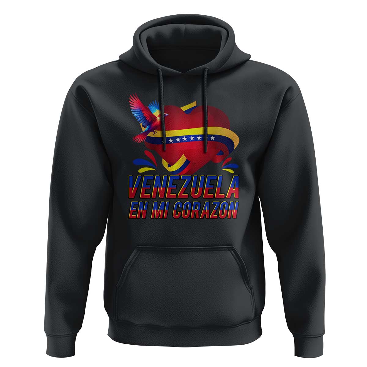 Venezuelan Pride Hoodie Venezuela En Mi Corazon Heart Flag Bird - Wonder Print Shop