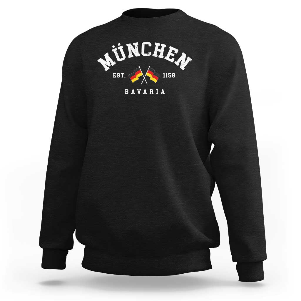 Munich City Bavaria Germany Est 1158 Sweatshirt Vintage German Flag