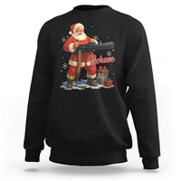 Christmas Santa Machine Gun Sweatshirt Behave Xmas Gun Lover - Wonder Print Shop