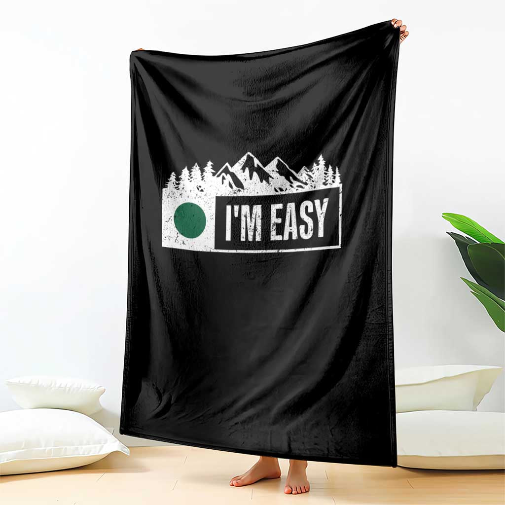 Funny Snowboard Ski Throw Blanket I'm Easy Mountain Sign Retro Vintage - Wonder Print Shop