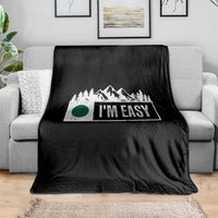 Funny Snowboard Ski Throw Blanket I'm Easy Mountain Sign Retro Vintage - Wonder Print Shop