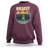 Frog Resist Sweatshirt Portland Frog Activist Protest Retro Sunset - Wonder Print Shop