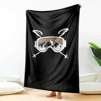 Ski Goggles Mountain Snow Skiing Retro Winter Vacation Throw Blanket - Wonder Print Shop