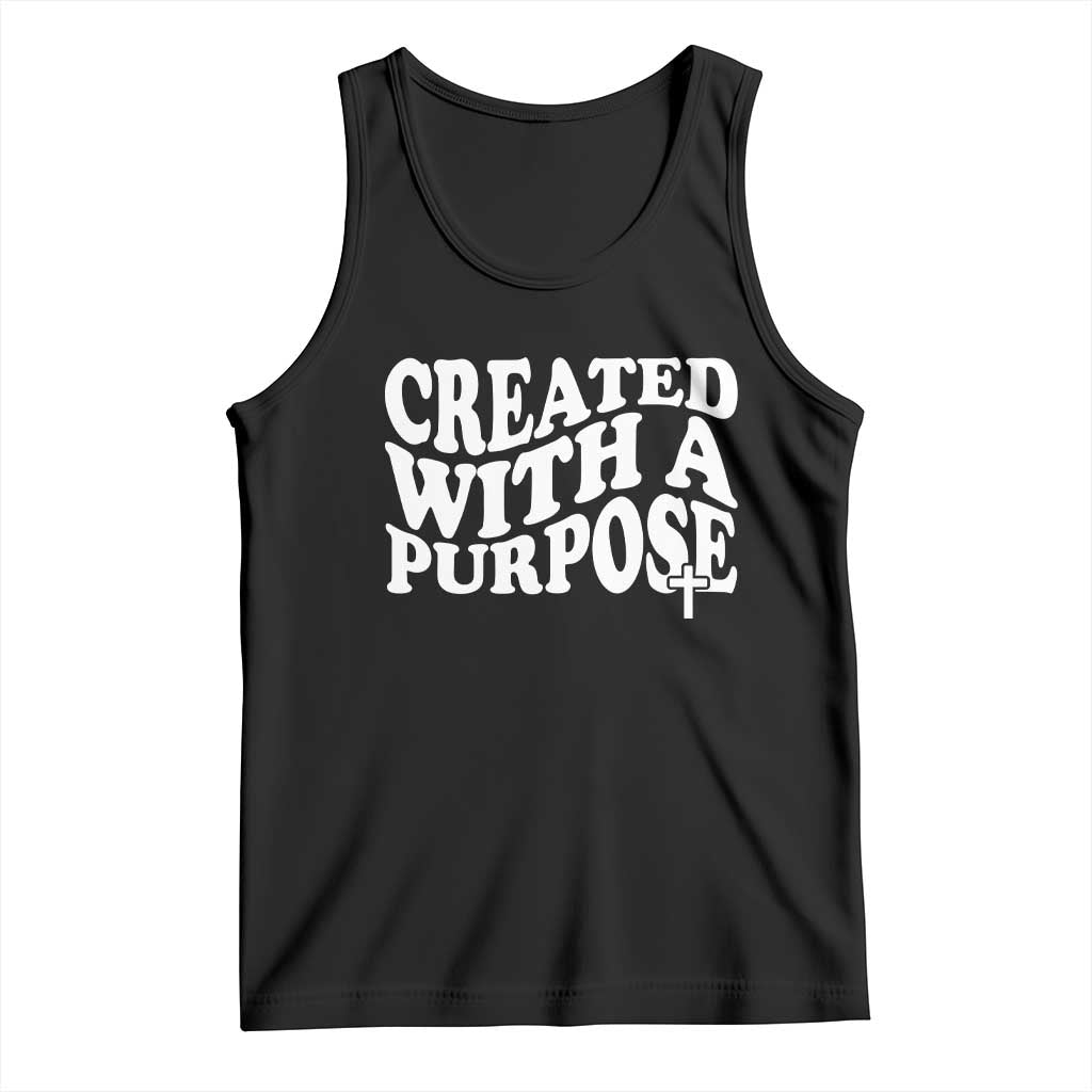 Created With A Purpose Christian Tank Top Inspirational Religious Bible Verse