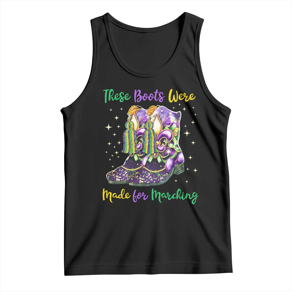 Funny Mardi Gras Tank Top These Boots Were Made For Marching