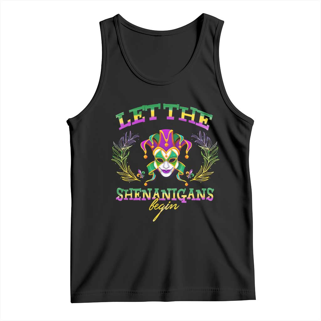 Funny Mardi Gras Tank Top Let The Shenanigans Begin Jester Hat