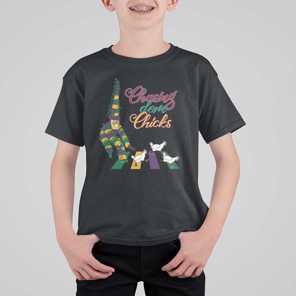 Funny Courir De Mardi Gras T Shirt For Kid Chasing Dem Chicks Carnival