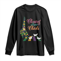 Funny Courir De Mardi Gras Long Sleeve Shirt Chasing Dem Chicks Carnival