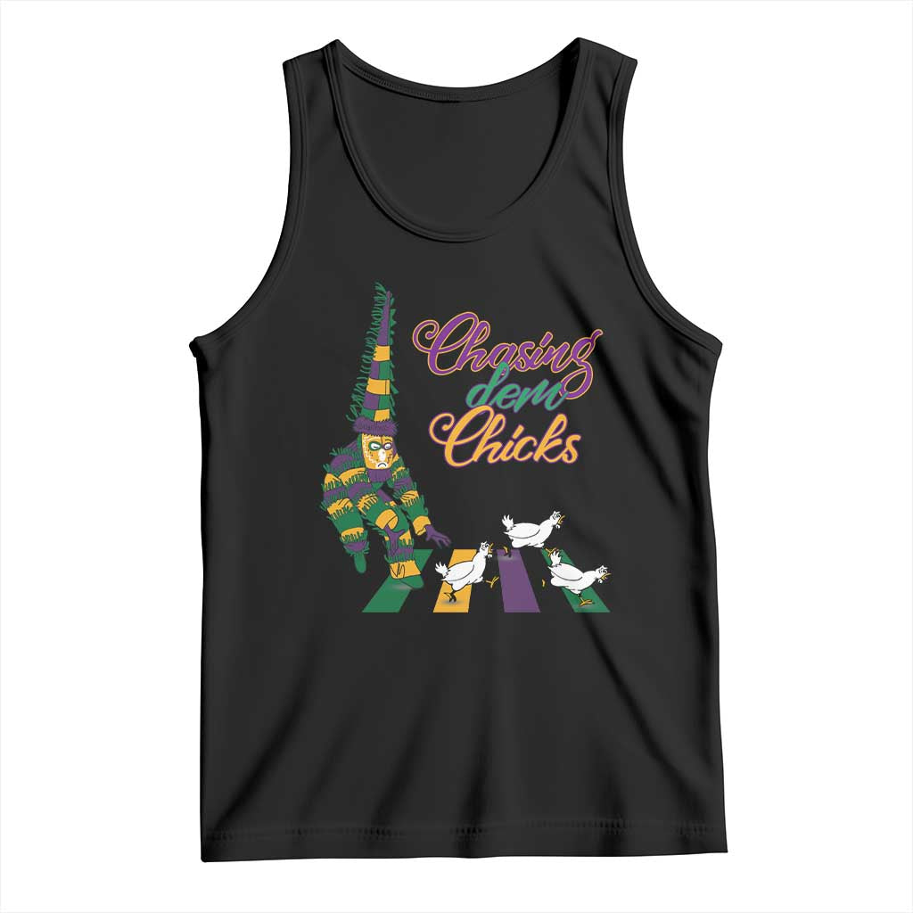 Funny Courir De Mardi Gras Tank Top Chasing Dem Chicks Carnival