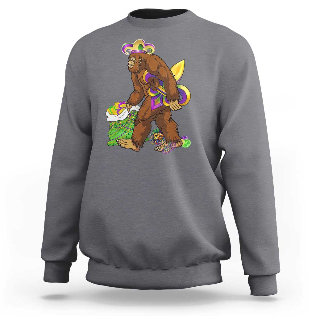 Funny Bigfoot Carnival Mardi Gras Party Sweatshirt