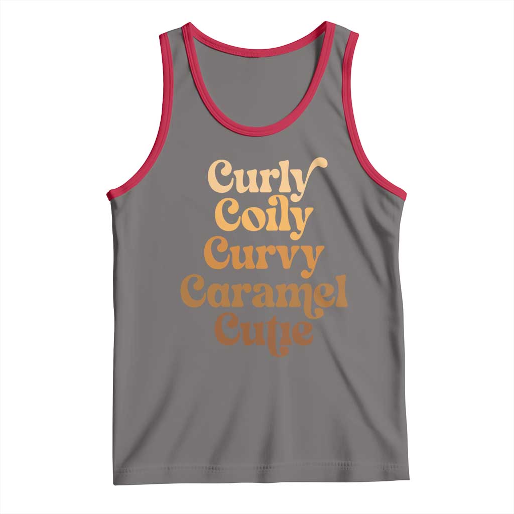 Afro Black Hair Melanin Tank Top Curly Coily Curvy Caramel Cutie