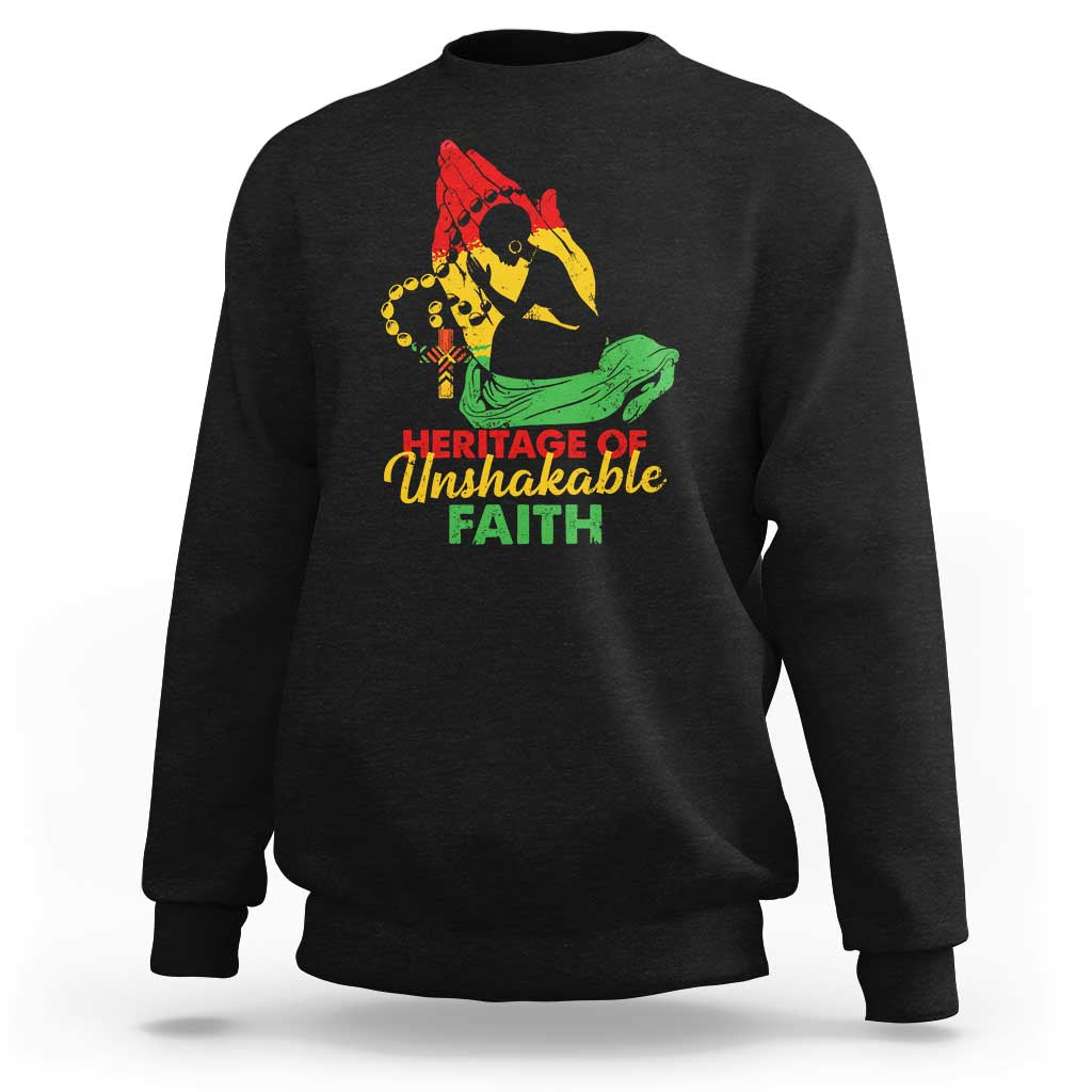 Christian African American Sweatshirt Heritage Of Unshakable Faith Black History Month