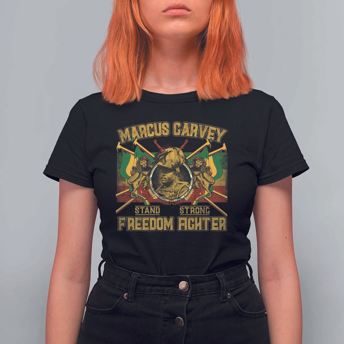 Marcus Garvey T Shirt For Women Stand Strong Freedom Fighter Black History Month