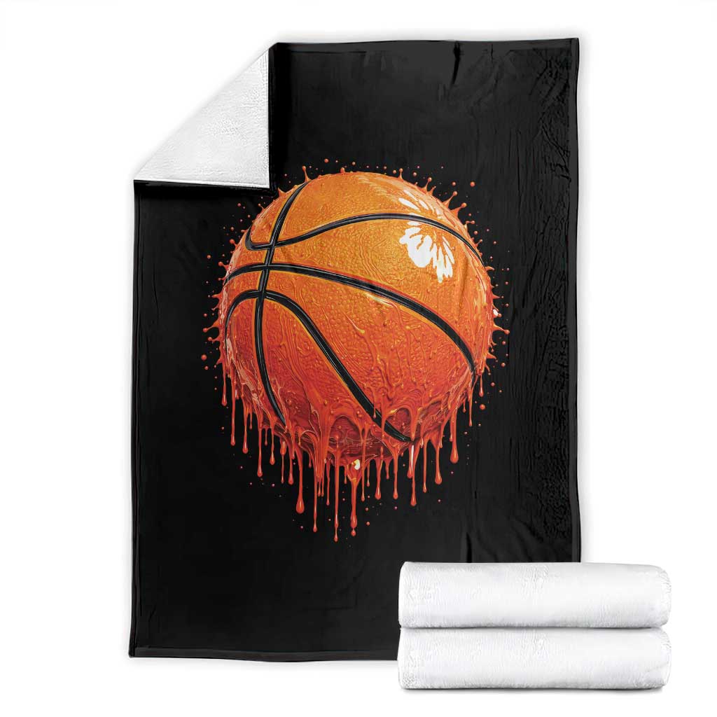 Funny Basketball Drip Splash Graphic Throw Blanket