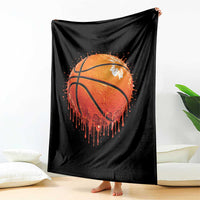 Funny Basketball Drip Splash Graphic Throw Blanket