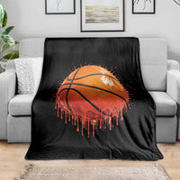 Funny Basketball Drip Splash Graphic Throw Blanket
