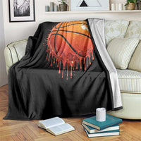 Funny Basketball Drip Splash Graphic Throw Blanket