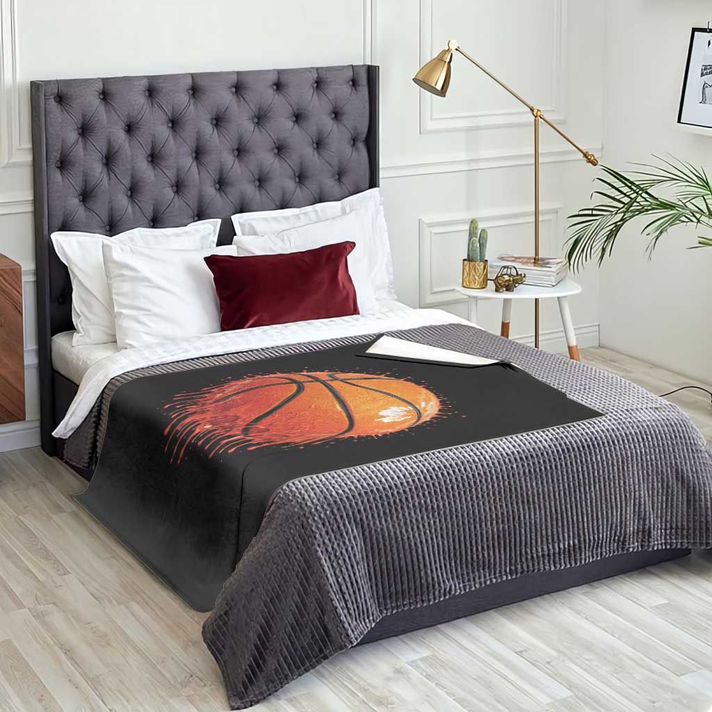 Funny Basketball Drip Splash Graphic Throw Blanket