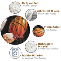 Funny Basketball Drip Splash Graphic Throw Blanket