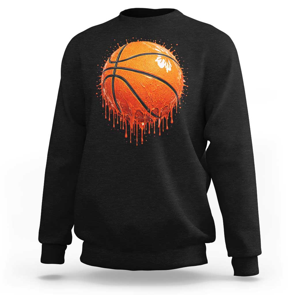 Funny Basketball Drip Splash Graphic Sweatshirt