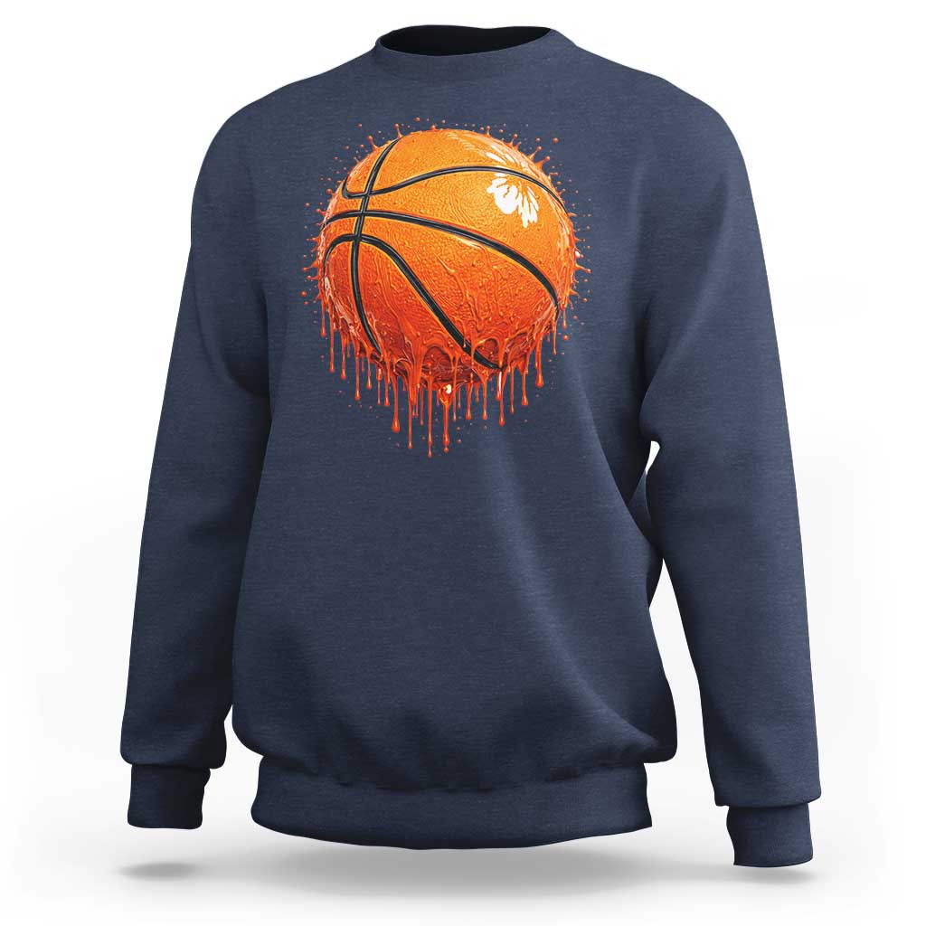 Funny Basketball Drip Splash Graphic Sweatshirt