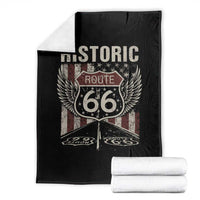 Historic Route Highway 66 Throw Blanket Vintage American Flag