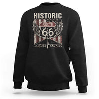 Historic Route Highway 66 Sweatshirt Vintage American Flag