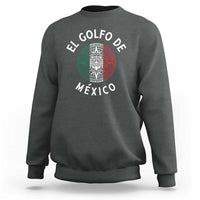 Dark heather crewneck sweatshirt with El Golfo de Mexico graphic front
