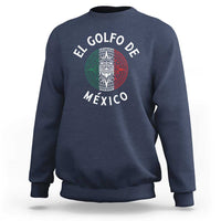 Navy crewneck sweatshirt with El Golfo de Mexico graphic front