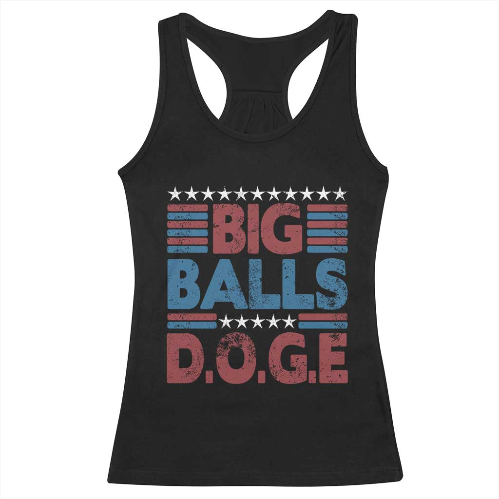 Funny DOGE Big Balls Racerback Tank Top Harry Bolz Meme Vintage Stripes