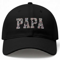 Funny Papa Hunting Baseball Cap Deer Hunter Father's Day Camouflage Flag