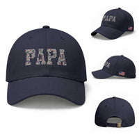 Funny Papa Hunting Baseball Cap Deer Hunter Father's Day Camouflage Flag
