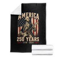 George Washington Playing Guitar 4th July US 250th Anniversary Throw Blanket
