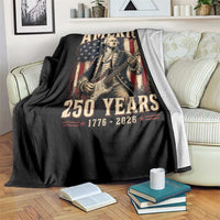 George Washington Playing Guitar 4th July US 250th Anniversary Throw Blanket