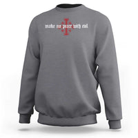 Make No Peace with Evil Knight Templar Jerusalem Crusade Cross Sweatshirt