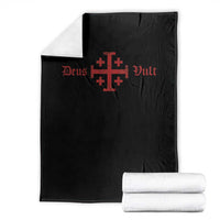 Deus Vult Catholic Knight Templar Crusader Cross Throw Blanket
