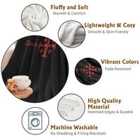 Deus Vult Catholic Knight Templar Crusader Cross Throw Blanket