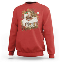 Funny Retro Black Santa Merry Christmas Leopard Sweatshirt - Wonder Print Shop