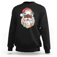 African American Christmas Retro Patchwork Black Santa Sweatshirt - Wonder Print Shop