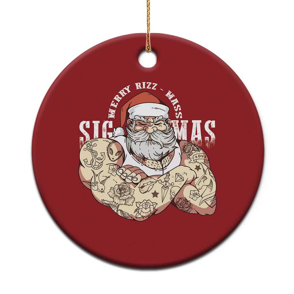 Funny Xmas Santa Christmas Ornament Merry Rizzmas Sigmas Charisma Rizz Santa - Wonder Print Shop