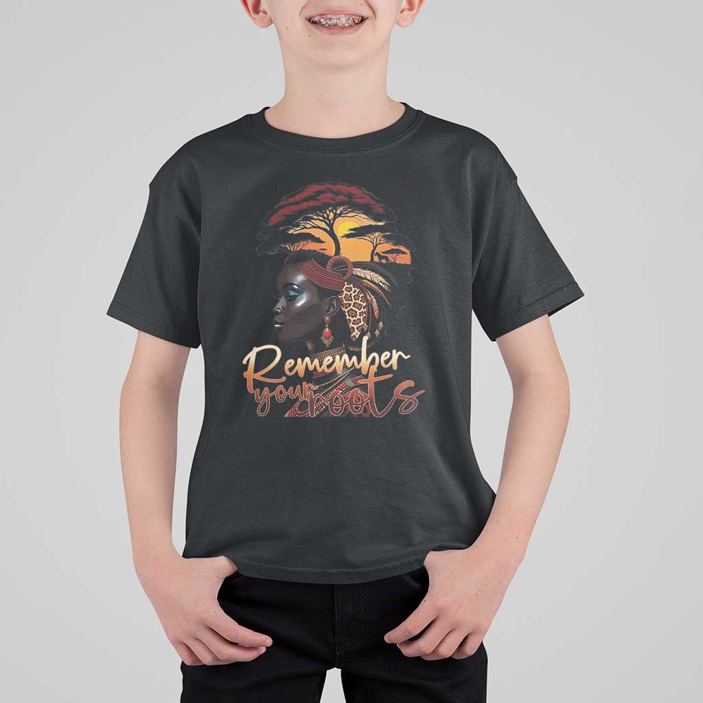 Black History Month T Shirt For Kid Remember Your Roots African Safari