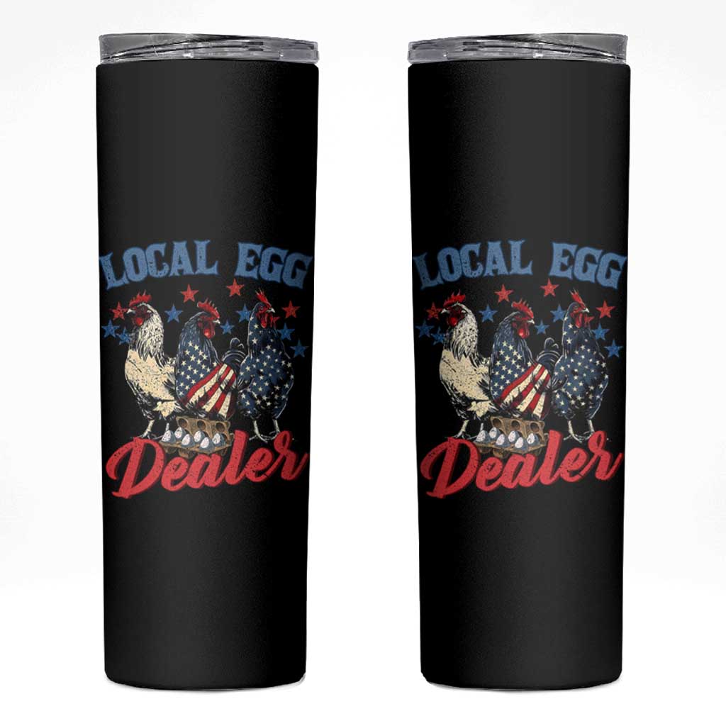 Funny Local Egg Dealer Skinny Tumbler Egg Farmer American Flag Chicken Easter